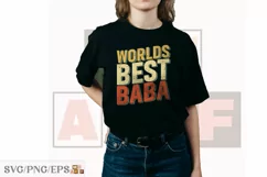 Worlds Best Baba Funny Fathers Day SVG T-shirt Design Product Image 2
