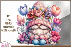 World's Best Mom, Mother's Day Gnome png, Gnome sublimation Product Image 1