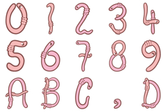 Worm Letters Font Comic Snake Wiggly Lettering ABC SVG PNG Product Image 2