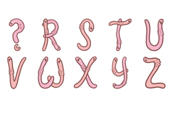 Worm Letters Font Comic Snake Wiggly Lettering ABC SVG PNG Product Image 4