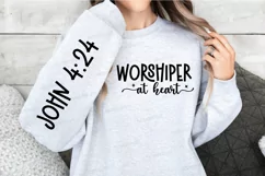 Worshiper At Heart Sleeve SVG, Christian SVG Design Product Image 2