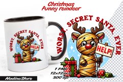 Funny Christmas reindeer BUNDLE Sublimation PNG. Product Image 18