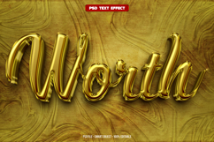 Worth 3D editable text effect Product Image 1