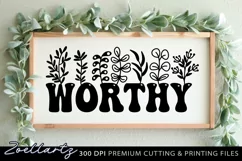 Worthy Christian Quote SVG Floral T-shirt Mug Home Decor SVG Product Image 2