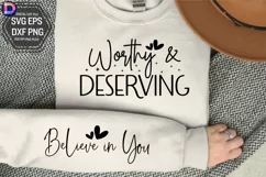 Worthy & deserving Sleeve SVG, Mental Health Sleeve SVG Product Image 1