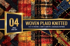 Woven Plaid Knitted Pattern Digital Paper Product Image 1