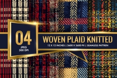 Woven Plaid Knitted Pattern Digital Paper Product Image 1