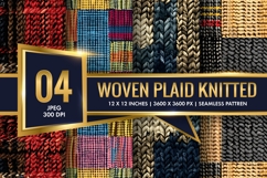 Woven Plaid Knitted Pattern Digital Paper Product Image 1