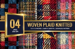 Woven Plaid Knitted Pattern Digital Paper Product Image 1