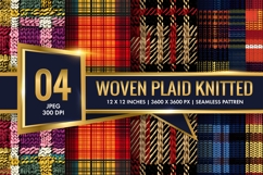 Woven Plaid Knitted Pattern Digital Paper Product Image 1