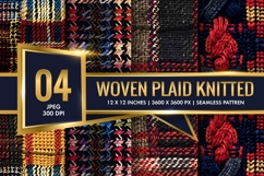Woven Plaid Knitted Pattern Digital Paper Product Image 1