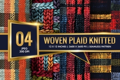 Woven Plaid Knitted Pattern Digital Paper Product Image 1