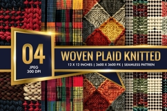 Woven Plaid Knitted Pattern Digital Paper Product Image 1