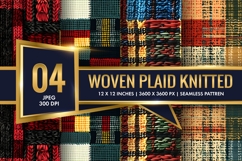 Woven Plaid Knitted Pattern Digital Paper Product Image 1
