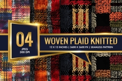 Woven Plaid Knitted Pattern Digital Paper Product Image 1