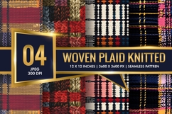Woven Plaid Knitted Pattern Digital Paper Product Image 1