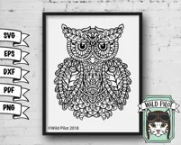 Owl SVG file, Owl Mandala SVG, Owl cut file, Owl vector Product Image 6