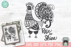Rooster SVG Cut File, Rise And Shine SVG, Farm SVG Product Image 1