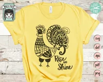 Rooster SVG Cut File, Rise And Shine SVG, Farm SVG Product Image 3