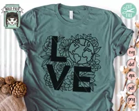 Love the Earth, Earth Day SVG Cut File Product Image 2