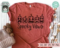 Jack O Lantern SVG, Spooky Vibes SVG, Pumpkin SVG, Halloween Product Image 3