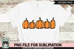 Pumpkins Sublimation design PNG, Row of Pumpkins PNG, Fall Product Image 1