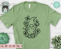 Floral Gnome SVG Cut File, Gnome Clipart, Flower Gnome SVG Product Image 2