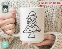 Gnome Mushroom SVG, Gnome SVG Cut File, Mushroom SVG File Product Image 2