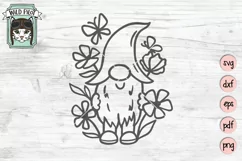 Floral Gnome SVG Cut File, Gnome Clipart, Flower Gnome SVG Product Image 1