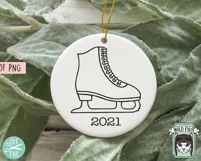 Ice Skates SVG File, Floral Ice Skates SVG, Ice Skating SVG Product Image 2