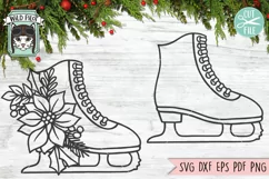 Ice Skates SVG File, Floral Ice Skates SVG, Ice Skating SVG Product Image 1
