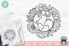 Love the Earth SVG File, Floral Earth Day Shirt SVG Product Image 1