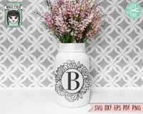 Flower Circle Monogram Frame SVG File Product Image 2