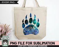 Galaxy Bear Paw PNG Sublimation, Space PNG, Celestial PNG Product Image 3