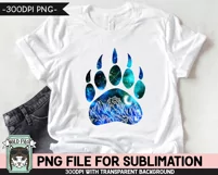 Galaxy Bear Paw PNG Sublimation, Space PNG, Celestial PNG Product Image 2