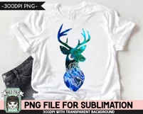 Galaxy Deer PNG Head Sublimation, Deer PNG, Winter PNG Product Image 2