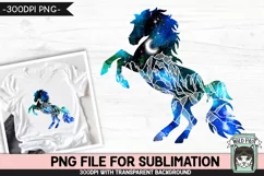 Galaxy Horse PNG Sublimation, Equestrian PNG, Space PNG Product Image 1