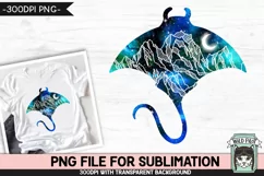 Galaxy PNG Sublimation, Manta PNG, Celestial PNG, Space PNG Product Image 1