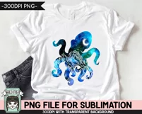 Galaxy PNG Sublimation, Octopus PNG, Celestial PNG, Space Product Image 2