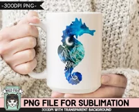 Galaxy PNG Sublimation, Seahorse PNG, Celestial PNG, Space Product Image 2