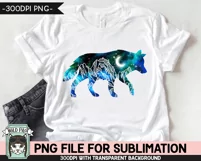 Galaxy PNG Sublimation, Wolf PNG, Wolves PNG, Watercolor PNG Product Image 2
