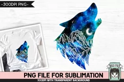 Galaxy PNG Sublimation, Wolves PNG, Wolf PNG, Watercolor PNG Product Image 1