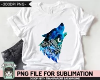 Galaxy PNG Sublimation, Wolves PNG, Wolf PNG, Watercolor PNG Product Image 2