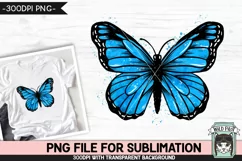 Monarch Butterfly Sublimation PNG, Watercolor PNG, Diabetes Product Image 1