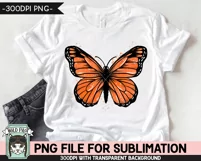 Monarch Watercolor Butterfly Sublimation PNG, Awareness PNG Product Image 2
