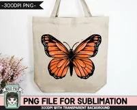 Monarch Watercolor Butterfly Sublimation PNG, Awareness PNG Product Image 3