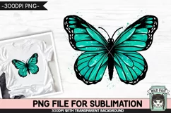 Monarch Butterfly Sublimation PNG, Ovarian Cancer, Anxiety Product Image 1