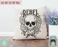 Flower Skull SVG File, Rebel Soul SVG, Halloween Shirt SVG Product Image 3