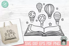 Books SVG, Reading SVG, Hot Air Balloon SVG, Teacher Shirt Product Image 1