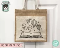 Books SVG, Reading SVG, Hot Air Balloon SVG, Teacher Shirt Product Image 2